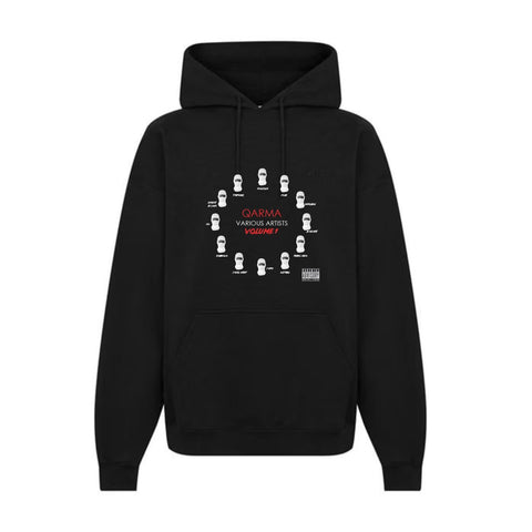 Qarma Various Artistes Hoodie - Black (TS124)