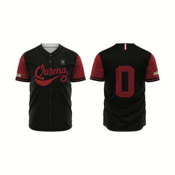 Qarma Works "Baseball 3" - Black/Red (TS129)