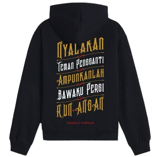 Nyalakan Hoodie Black - Malique x Tripdisz (TS151)