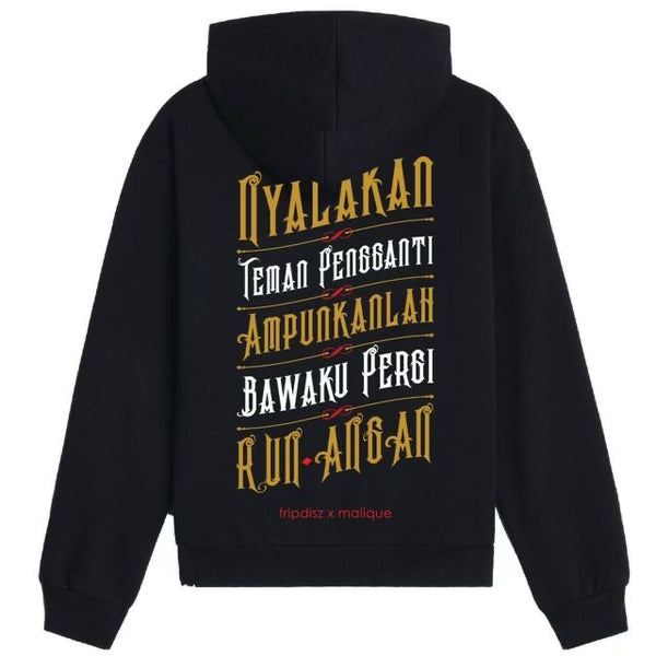 Nyalakan Hoodie Black - Malique x Tripdisz (TS151)