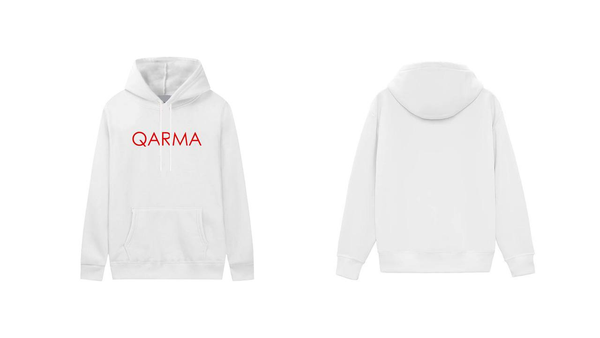 Qarma Typeface Hoodie - White (TS153)