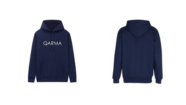 Qarma Typeface Hoodie - Navy (TS155)
