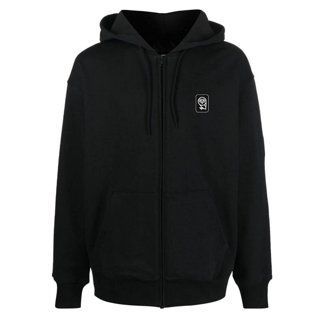 Qarma Owl Patch Zipped Hoodie - Black (TS168)