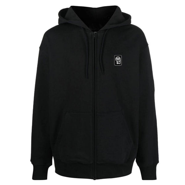 Qarma Ruums Chessboard Zipped Hoodie - Black (TS171)