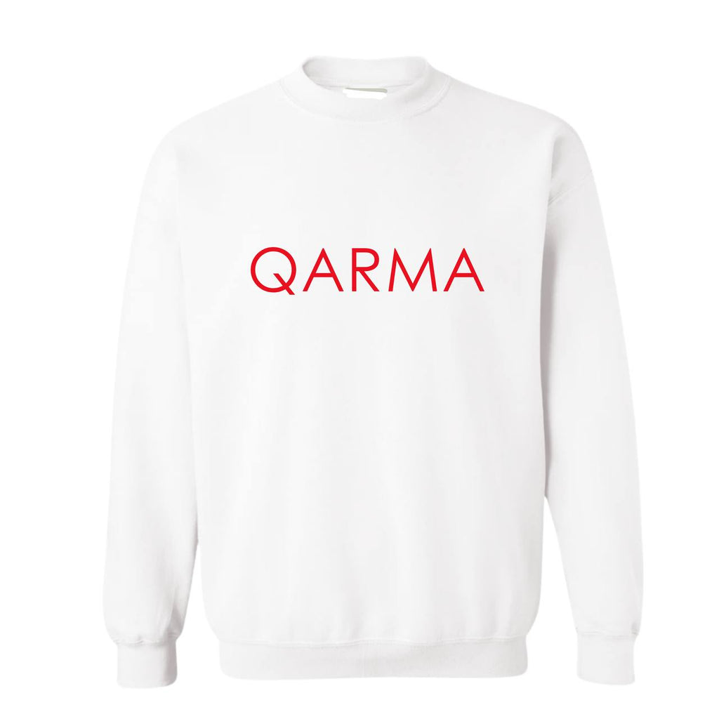 Qarma Typeface Sweatshirt - White (TS175)