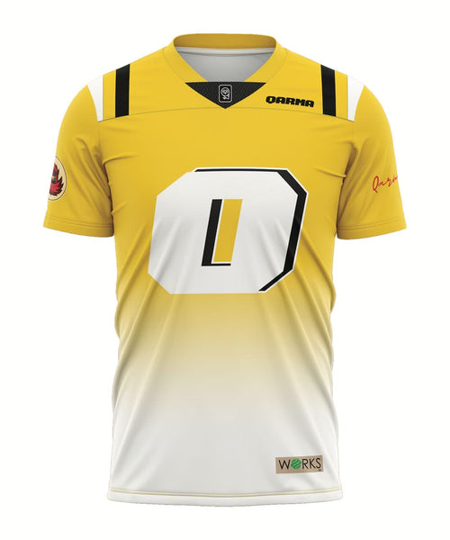 Qarma Works American Football Jersey 2 - Yellow-White/White (TS149)