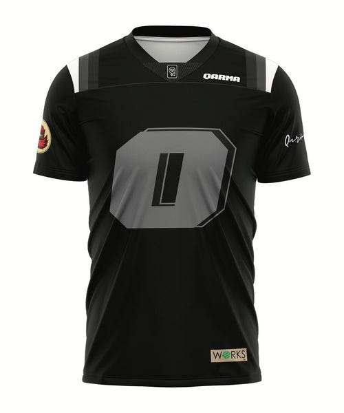 Qarma Works American Football Jersey 2 - Black/Grey (TS145)