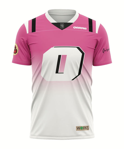 Qarma Works American Football Jersey 2 - Pink-White/White (TS148)
