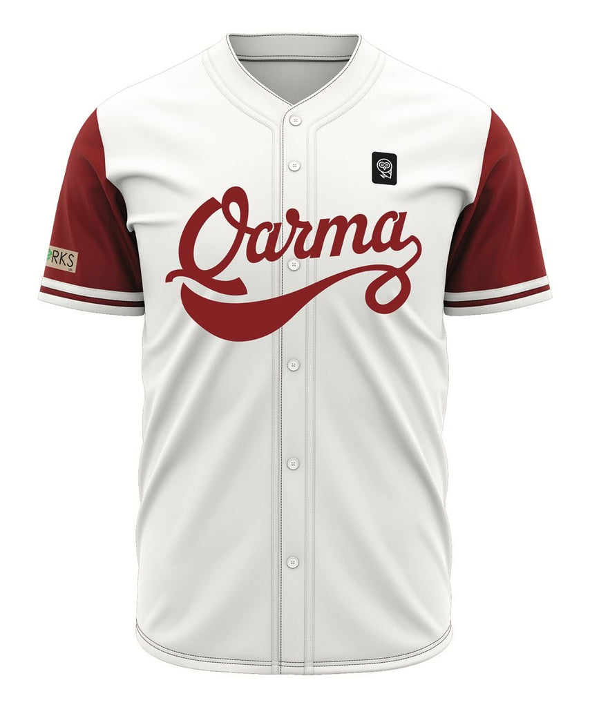 Qarma Works "Baseball 3" - White/Red (TS126)