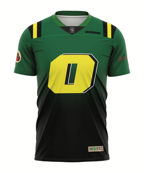 Qarma Works American Football Jersey 2 - Green-Black/Yellow (TS150)