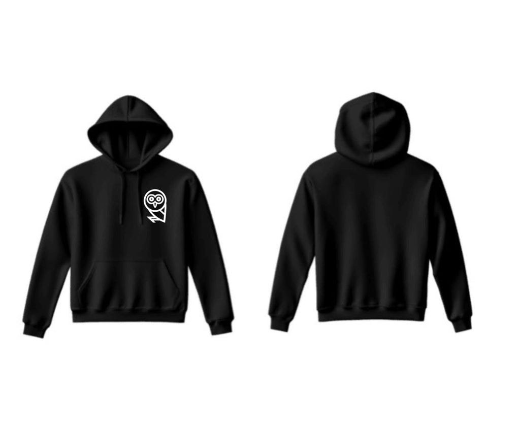 Qarma Small Owl Hoodie - Black (TS110)