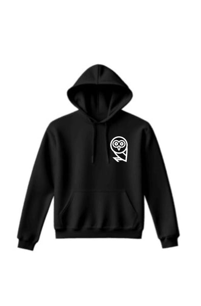 Qarma Small Owl Hoodie - Black (TS110)