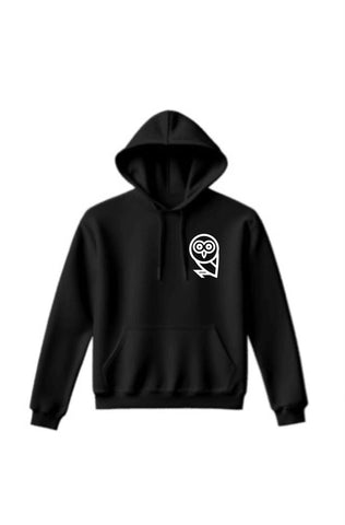 Qarma Small Owl Hoodie - Black (TS110)