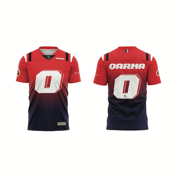 Qarma Works American Football Jersey 2 - Red-Blue/White (TS150)