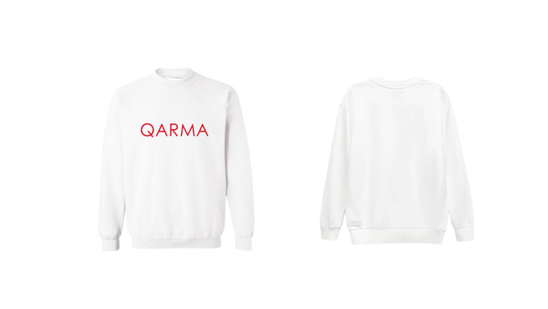 Qarma Typeface Sweatshirt - White (TS175)