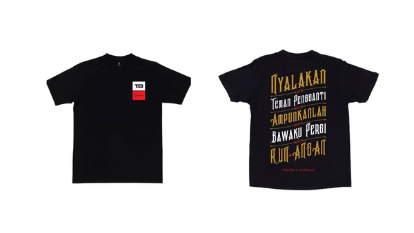 Nyalakan - Malique x Tripdisz - Black (T-Shirt) (TS180)
